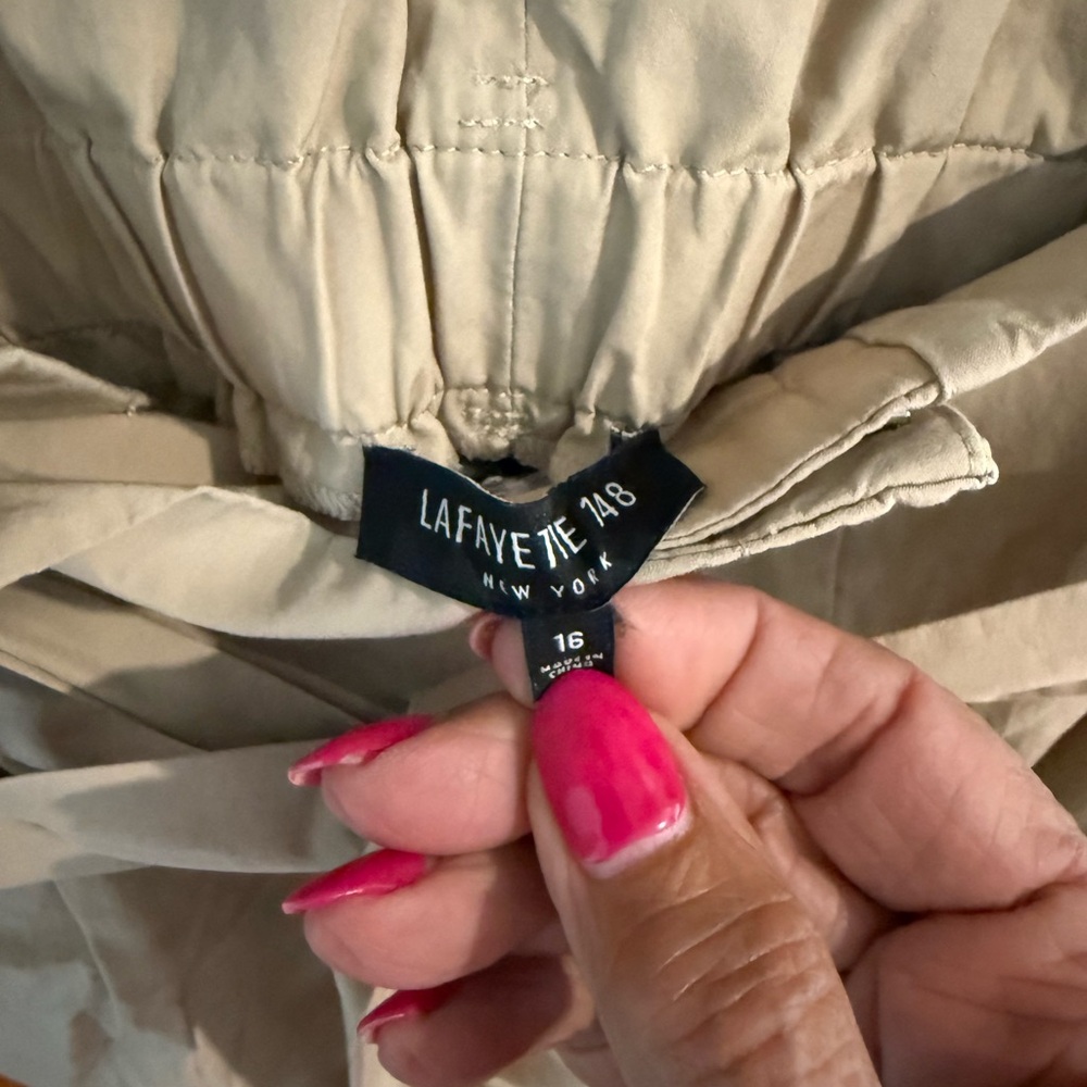 Lafayette 148 New York Tan Trench Coat with Versatile Design